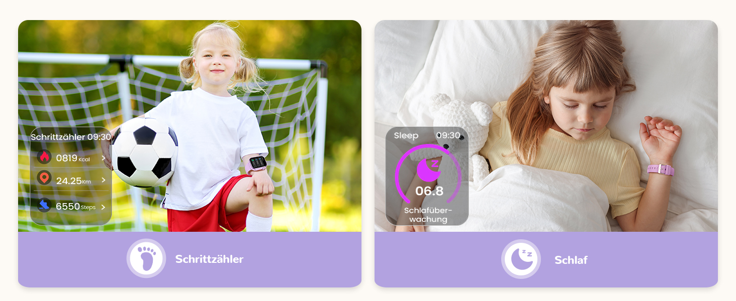 Дитячий розумний годинник зі GPS та телефоном, IP68, відеодзвінки, SOS, режим навчання, чат, SMS, ліхтарик, крокомір, будильник, годинник для дівчаток та хлопчиків, фіолетовий