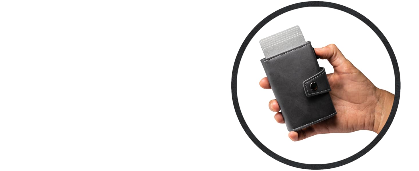 Slimfin® Slim Wallet з відділенням для монет - картхолдер/гаманець для чоловіків - RFID захист (Darkgrey, Maxi)