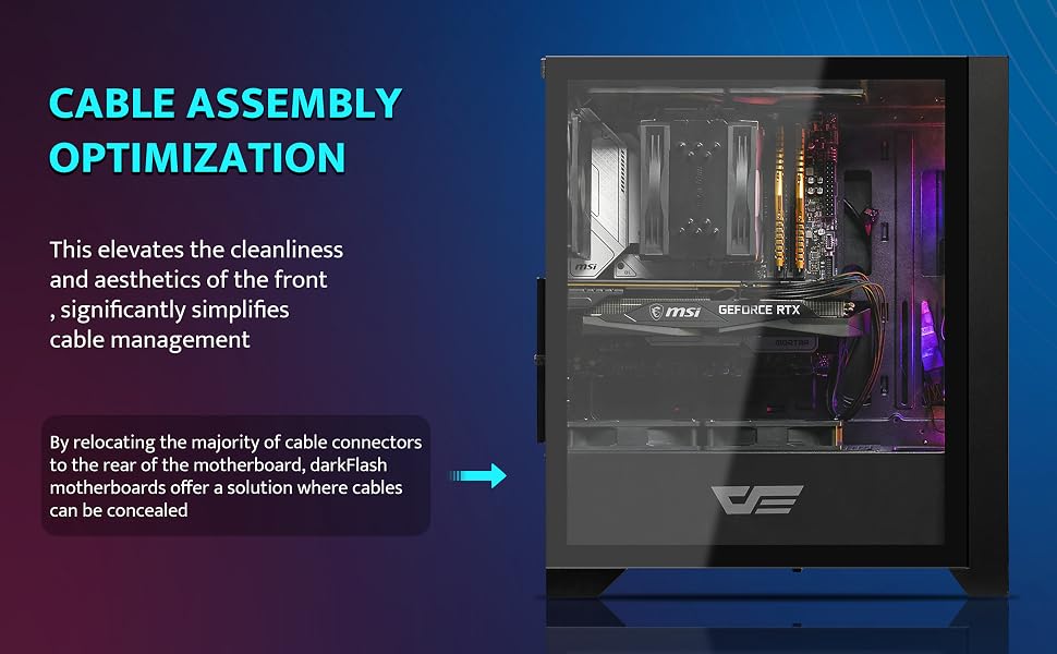 Ігровий корпус darkFlash DRX70 ATX Mid-Tower, 3x120мм RGB вентилятори, загартоване скло, Mesh-панель, чорний