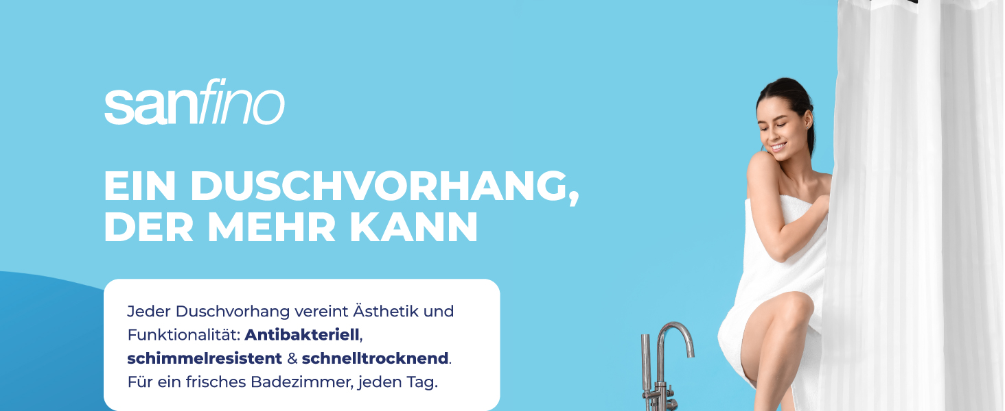 Штора для душу 180x200 см Grey Splash: Водонепроникна текстильна штора з антибактеріальним покриттям та кільцями (12 шт.) - Сірий