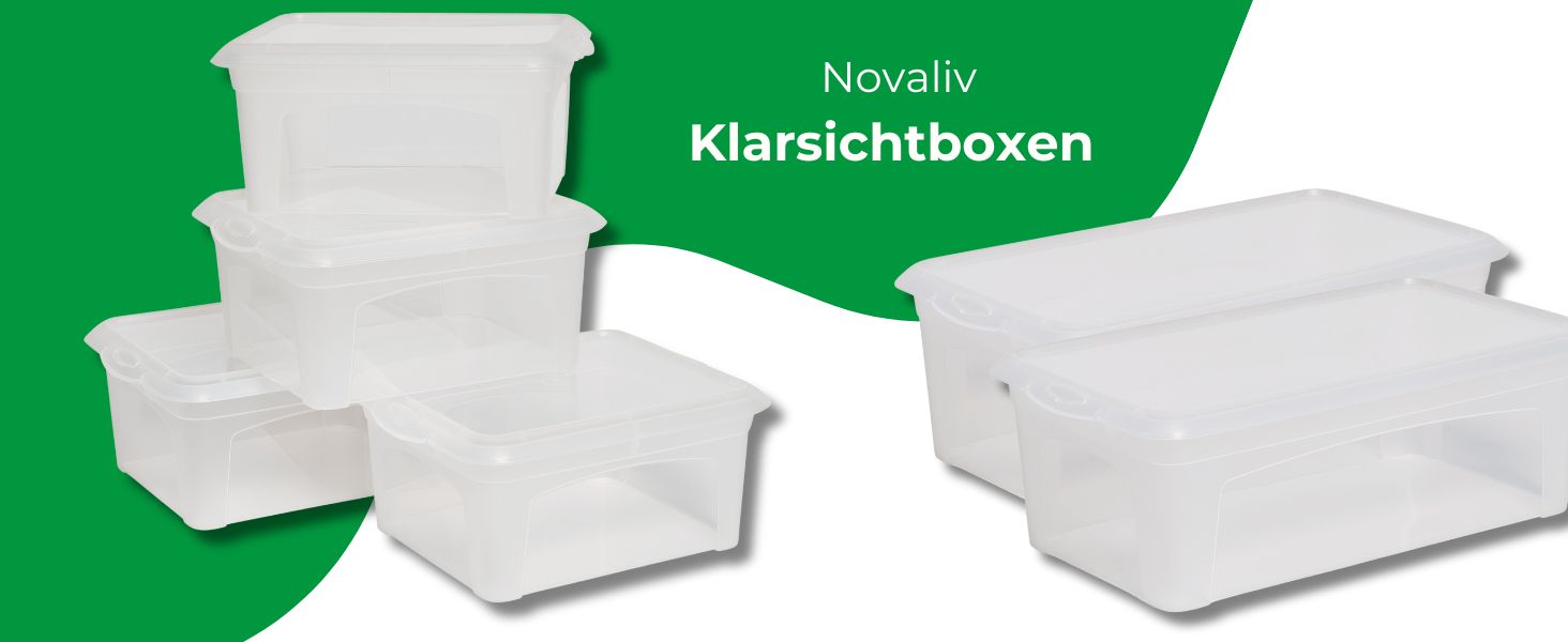 Набір із 6 прозорих пластикових контейнерів з кришкою 5 л, BPA-free, для зберігання, штабельовані, з кліп-застібкою, 34x19x11 см
