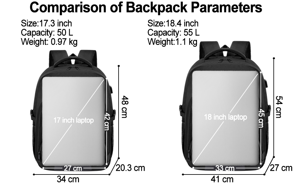 Жіночий рюкзак LIWAG 50L, водовідштовхувальний, з відділенням для ноутбука 17 дюймів, USB-порт, антикрадійний, для роботи, подорожей, школи