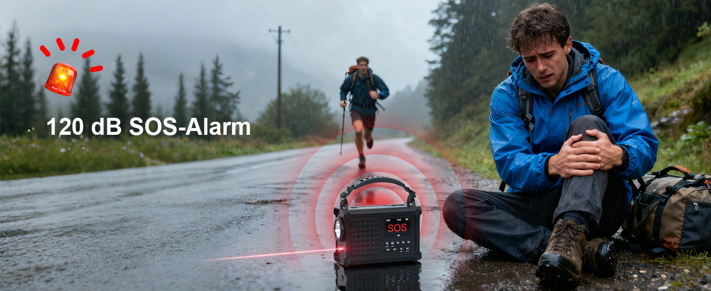 Радіоприймач Kurbelradio з DAB/DAB+/UKW, акумулятор 12000mAh, сонячна панель 8500mm², ручне радіо, Bluetooth 5.0, ліхтарик, ліхтар для читання, Outdoor, кемпінг, зелений (чорний)