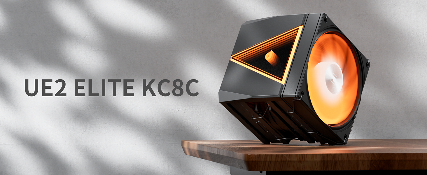upHere UE2 Elite KC8C: Потужний кулер CPU з ARGB підсвічуванням (120мм, 8 heatpipes, 280W) для AM5/AM4/AM3, Intel 1851/1700/115x/1200