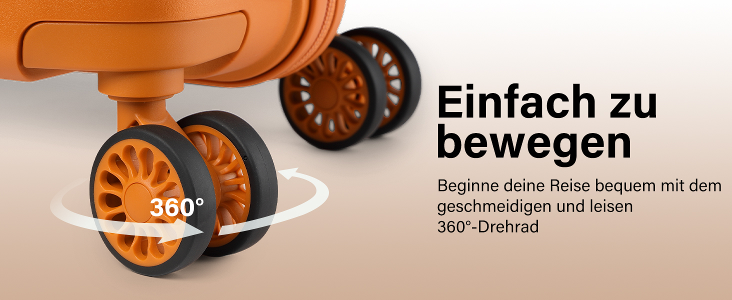 Набір валіз KONO 2 шт: велика валіза-тролі 55 см + косметичка з поліпропілену, 4 колеса, TSA-замок (Оранжевий)