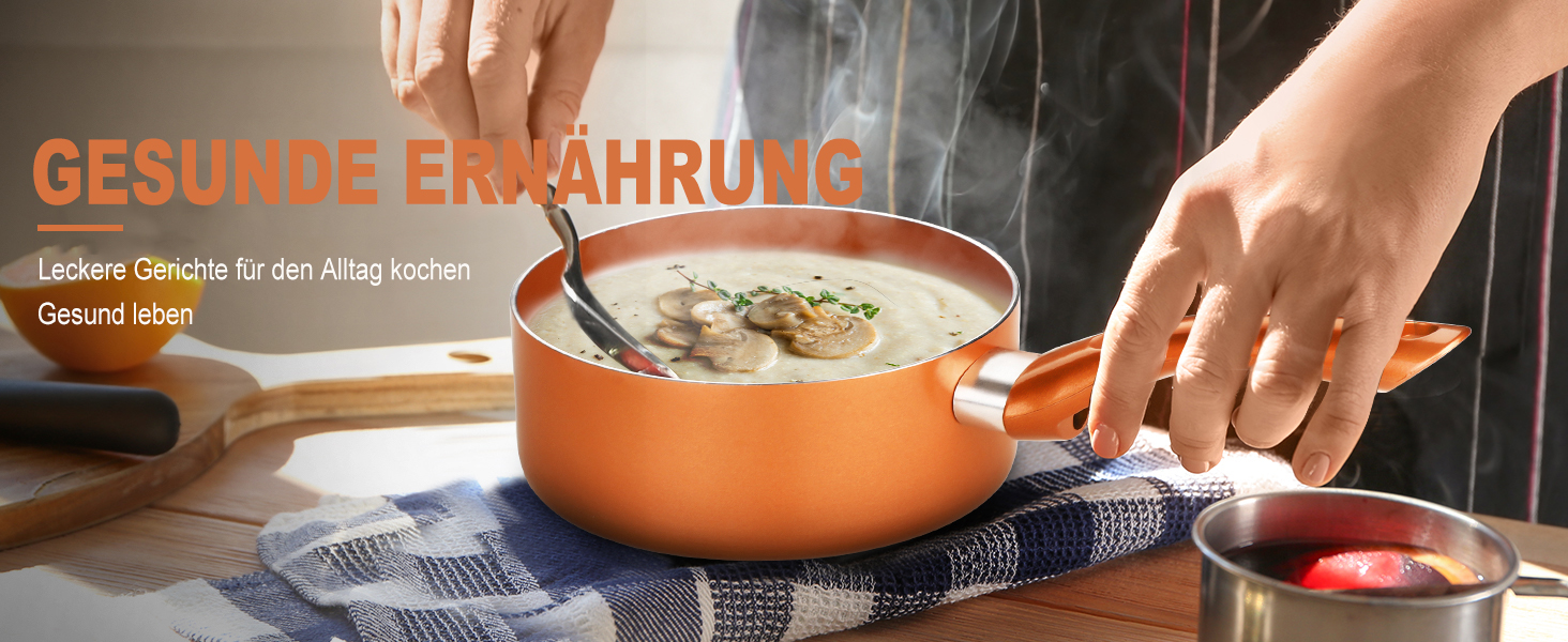 Набір кухонного посуду з антипригарним покриттям, 11 предметів: каструлі, сковорідки, сотейник. Підходить для духовки та гриля (до 177°C). Кухонний набір, для дому, безпечний для миття в посудомийній машині. CW11-CP 11