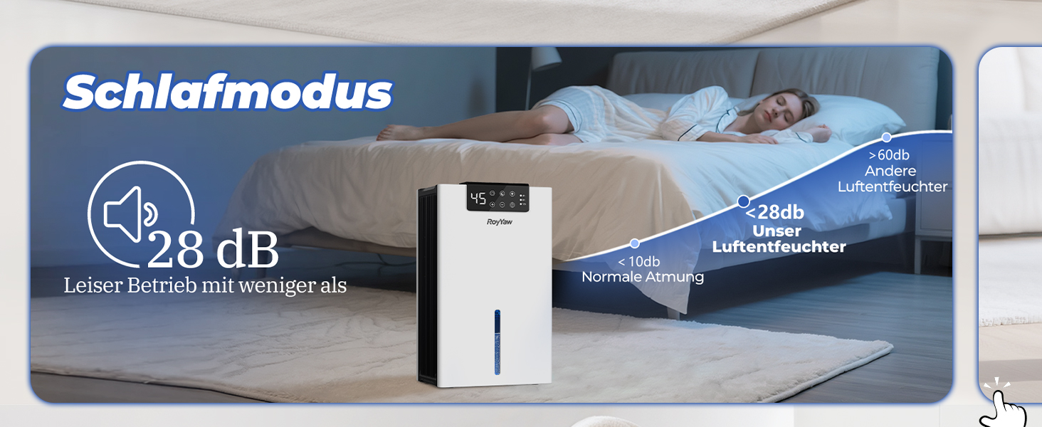 Електричний осушувач повітря 2700 мл з фільтром, LED дисплеєм та автовимкненням, білий