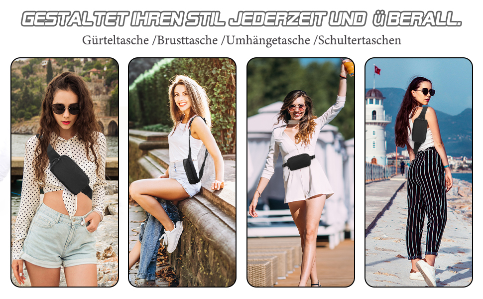 Спортивна поясна сумка MoKo для бігу, подорожей та активного відпочинку. Чорна сумка на пояс з регульованим ремінцем та блискавкою. Підходить для жінок та чоловіків.