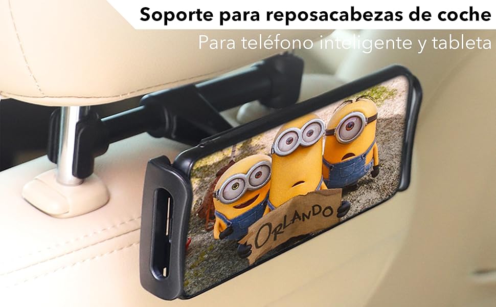 Утримувач для планшета в авто, регульований, універсальний для iPad/iPhone/Samsung Galaxy Tab/Kindle Fire HD/Nintendo Switch, 4.4-11 дюймів, Чорний & Срібний