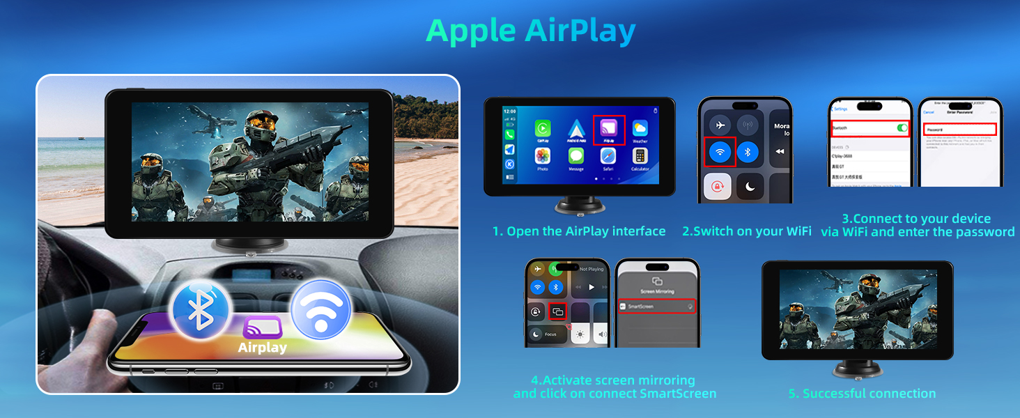 Бездротовий CarPlay дисплей 7