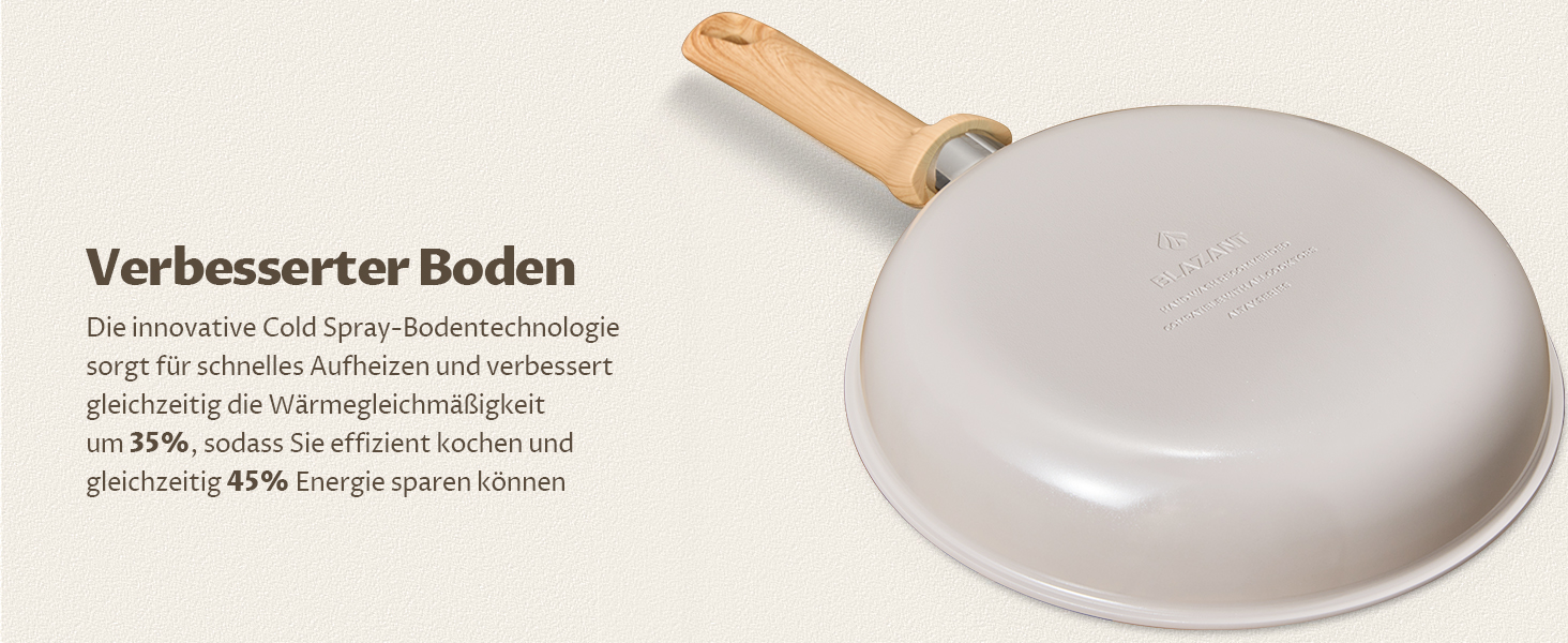 Набір сковорідок для індукції, 20/24/28 см, керамічне покриття з бакелітовою ручкою, антипригарне покриття, молекулярно з'єднане дно для індукції, підходить для всіх типів плит, без PTFE, PFAS та PFOA, 3 шт.