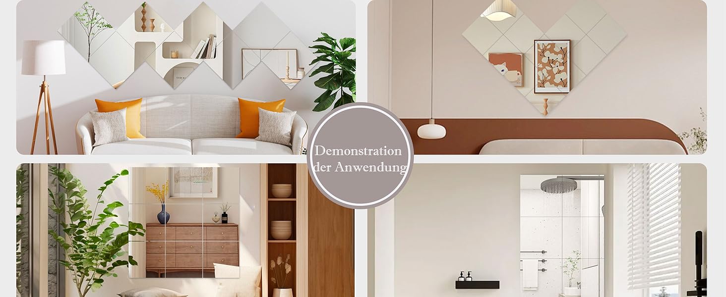 Клейкі дзеркала Hode, 4 шт., 30x30 см, акрил 2 мм - для ванної, вітальні, шафи