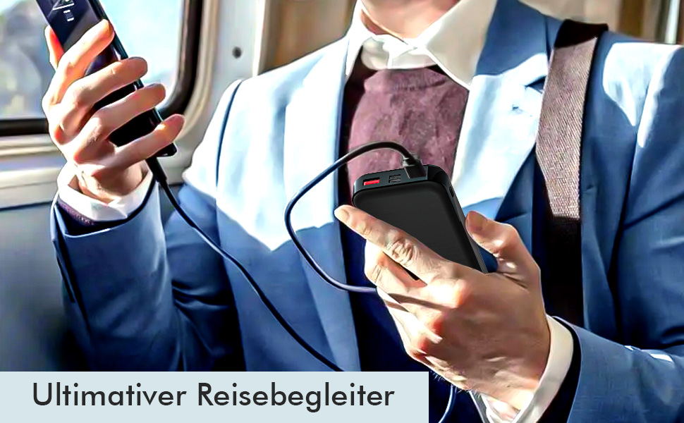 Портативний зарядний акумулятор Power Bank 27000mAh 22.5W з LCD дисплеєм, 1 USB-C, 2 USB-A для смартфонів, планшетів, подорожей та кемпінгу