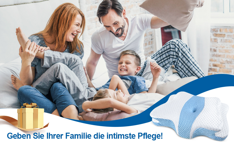 Подушка з піною з пам'яті CHxxy, ортопедична для шиї та підтримки плечей, ергономічна, для сну на боці, на животі та на спині (блакитний)