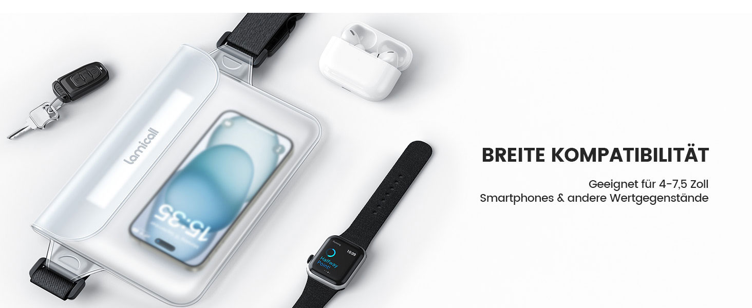 Водонепроникна сумка Lamicall [2 шт.] - водонепроникний поясний мішок з регульованим ремінцем, IPX8, для водного спорту, плавання, пляжу, подорожей (прозора)