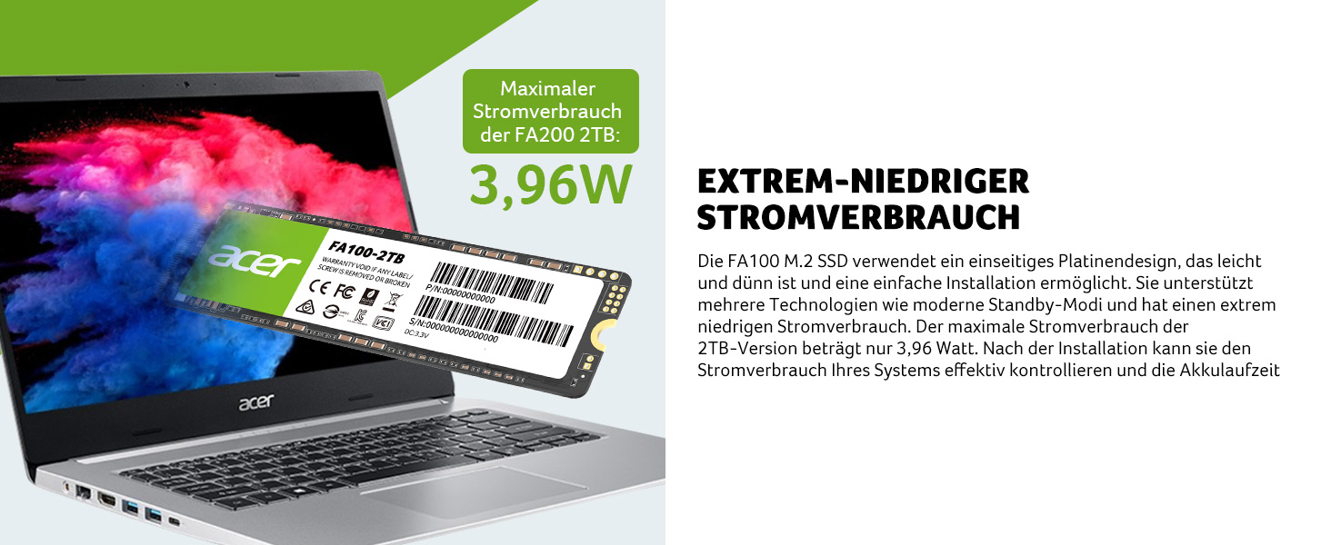 SSD Acer FA100 512GB PCIe 3.0 NVMe - Швидкий накопичувач для ПК та ноутбука