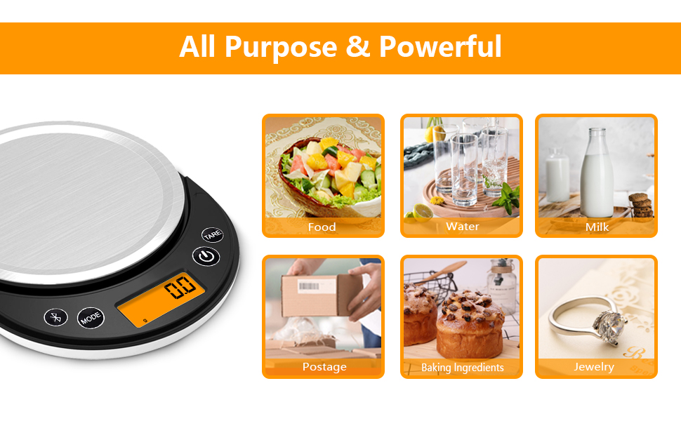 Електронна кухонна вага UNIWEIGH 6.6lb/3kg з USB-кабелем: для випічки, дієти та приготування їжі