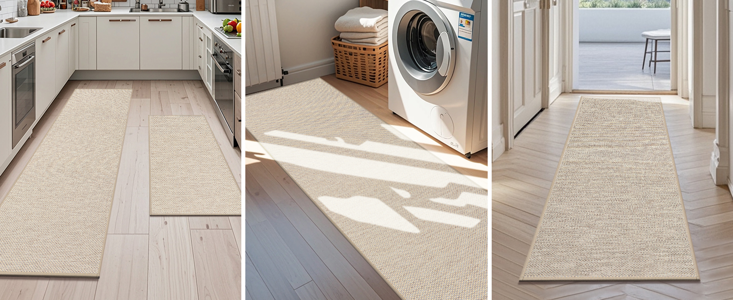 Килимок кухонний LEKEEPGO, 43x150 см, антиковзаючий, бежевий