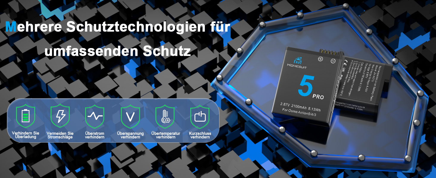 Набір акумуляторів та зарядного пристрою для DJI Osmo Action 4/3: 2x акумулятор 1800mAh + Dual USB LED зарядний пристрій