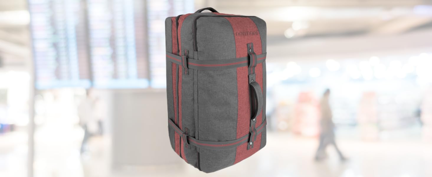 Валіза на колесах normani Reisetasche 125 л, сіро-червона, з відділенням для костюмів