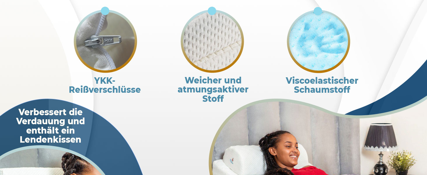 Подушка-валик Ritalia® з роликом для шиї, розмір 60x60x30 см. Підтримка спини, колін, ніг, для дивану та крісла. X-Large