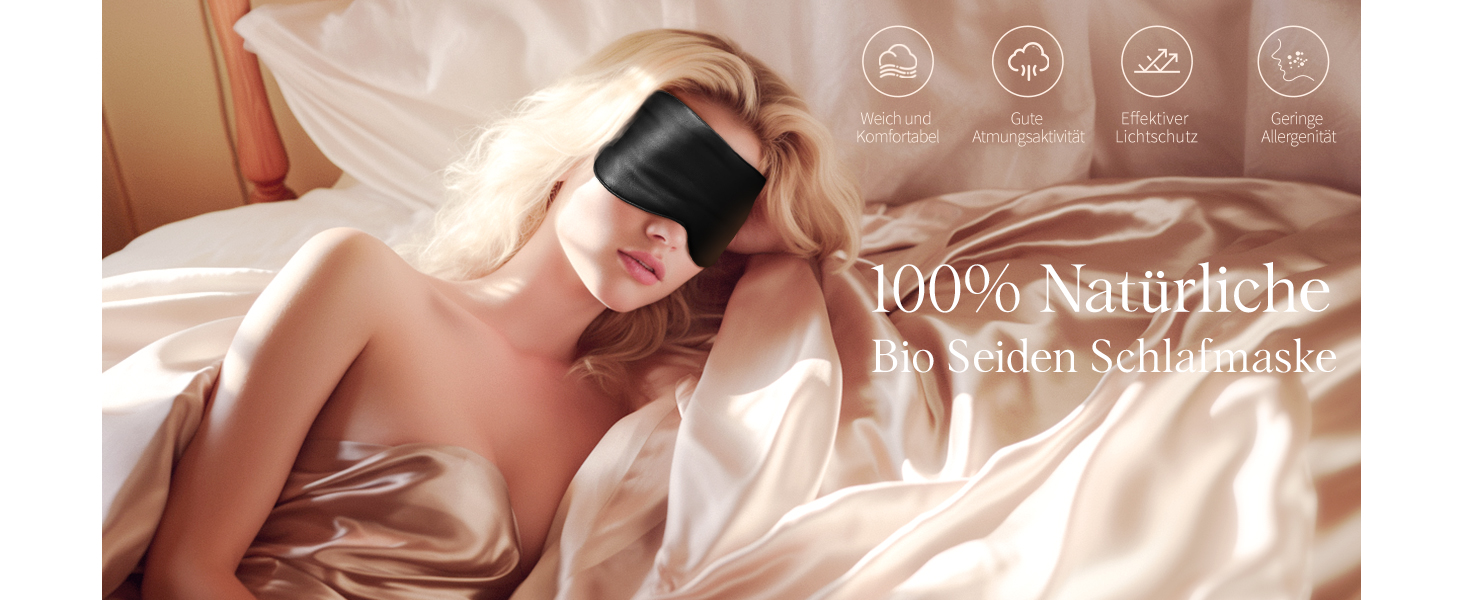 Шовкова маска для сну Aosun Luxus, 100% шовк 22 momme, для жінок та чоловіків, ідеальна для відпочинку та здорового сну, подарунок на Різдво, День народження, День матері (Чорна)