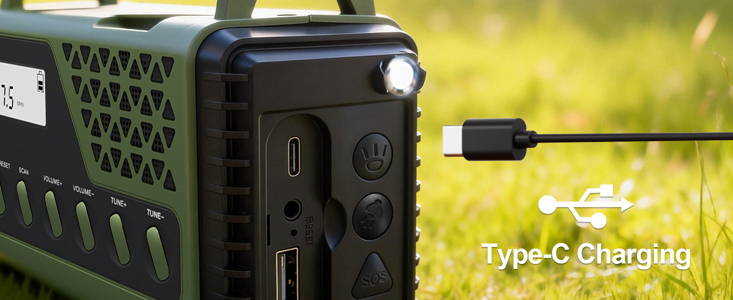 Сонячне радіо на ручку з Bluetooth, AM/FM/SW аварійне радіо з Powerbank 10000mAh, радіо на батарейках з SOS-сигналом, компас, LED-ліхтарик, лампа для читання, для відключення електроенергії, виживання, кемпінгу