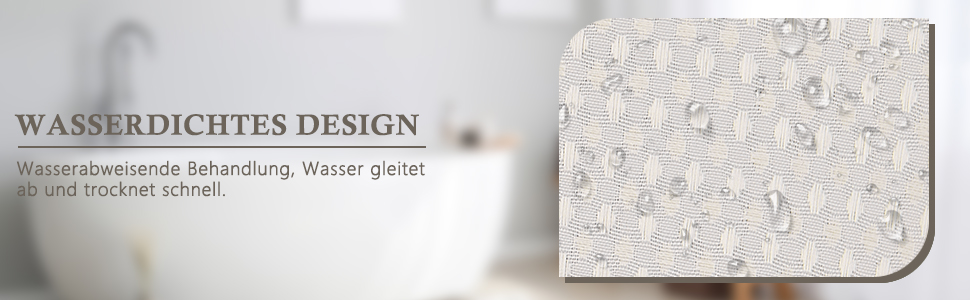 Шторка для душу Waffel з тканини поліестер, 183x183 см (зелена), з 12 кільцями, вологостійка, для ванни та душу