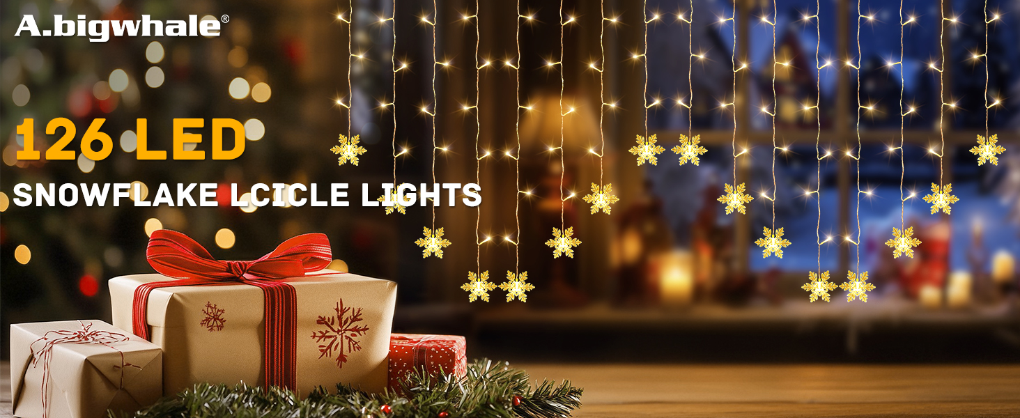 Ланцюжок LED-ліхтарів 2x2м, 200 LED, USB, тепле біле світло, для декору стін, кімнат, вечірок, весіль, Рамадан, Різдво (сніжинки)