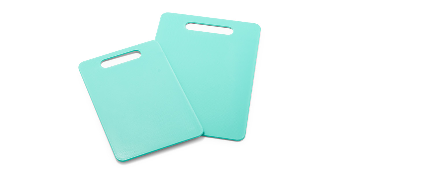 Набір дерев'яних обробних дощок GreenLife 2 шт. (середня та велика), миючі в посудомийній машині, блакитні