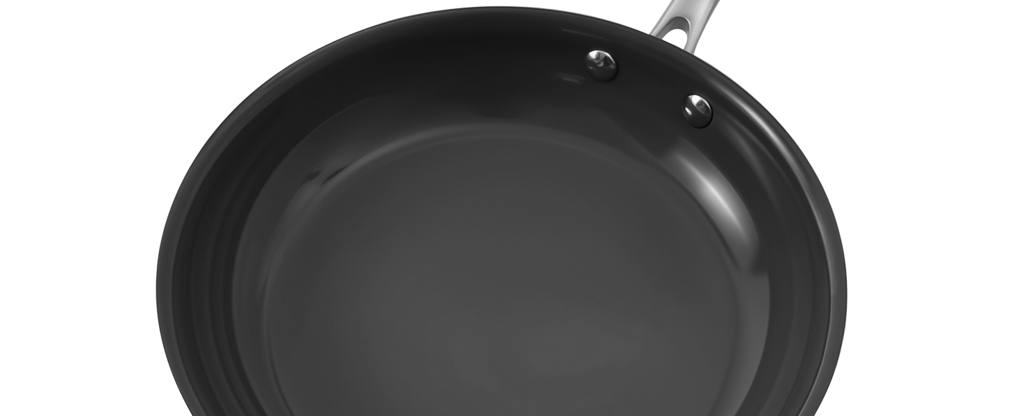 Сковорода Cookersway з керамічним покриттям, 28 см, антипригарна, для кухні, без PFOA, PTFE, PFA, темно-сіра