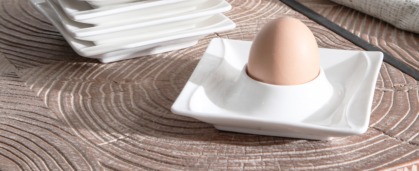 MALACASA Набір для яєць Serie Flora, 6 шт., кремово-білий порцелан, 11.5x11.5x2 см