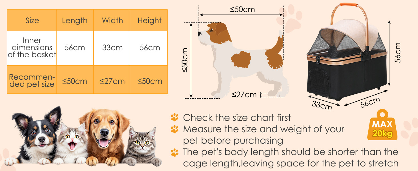 Візок для собак MAMIZO 3 в 1: візок, переноска, сумка. До 20 кг, 360° обертання, з відкидним кошиком та тримачем для напоїв. Підходить для собак та котів.