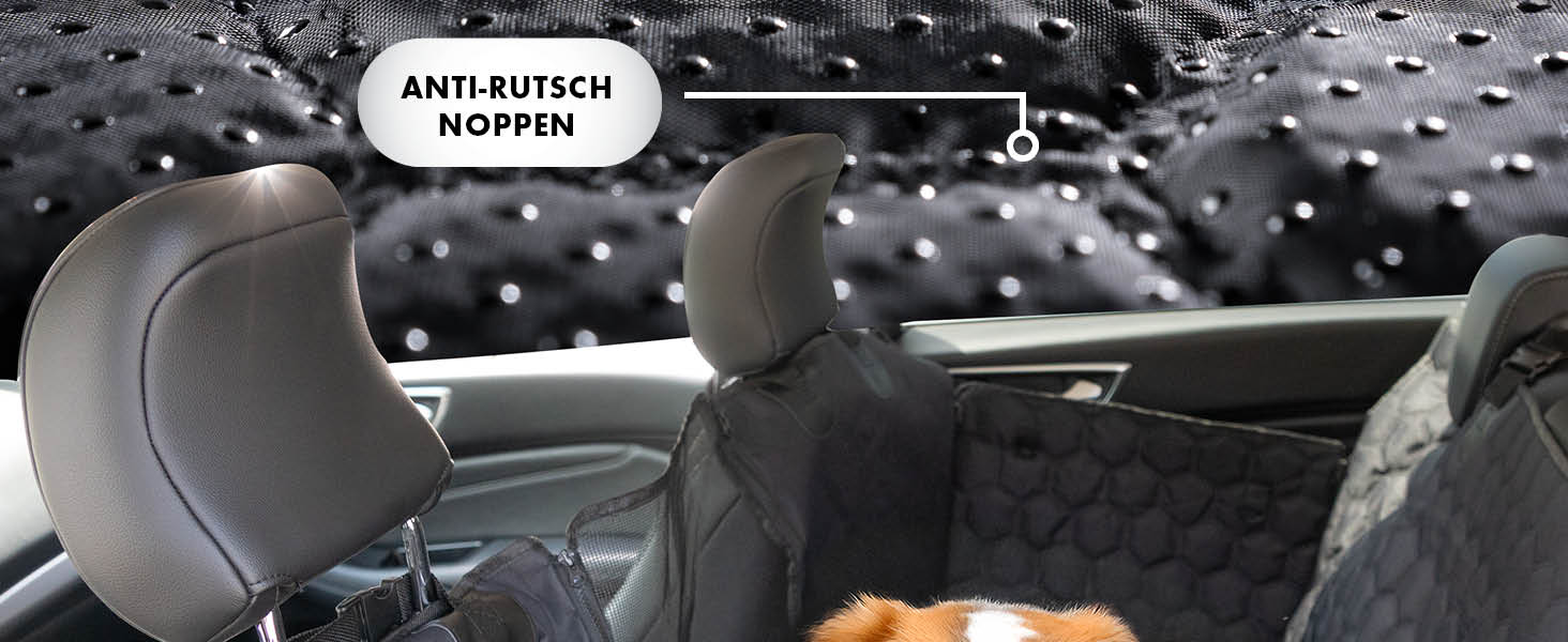 Автомобільна автодеко для собак Walser Premium Rocky, 100% водонепроникна захисна накидка на заднє сидіння з боковими захистами та оглядовим вікном, ідеальна для подорожей та транспортування малих та великих собак