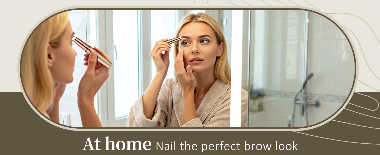 Електричний тример для брів та обличчя для жінок: з запасним наконечником | Швидке та делікатне гоління, портативний коректор брів