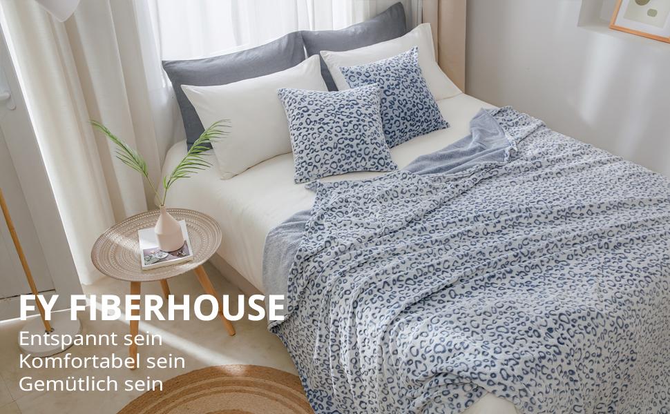 Плед з флісу FIBER HOUSE: теплий, м'який, 150x200 см, колір коричневий (Leopard)