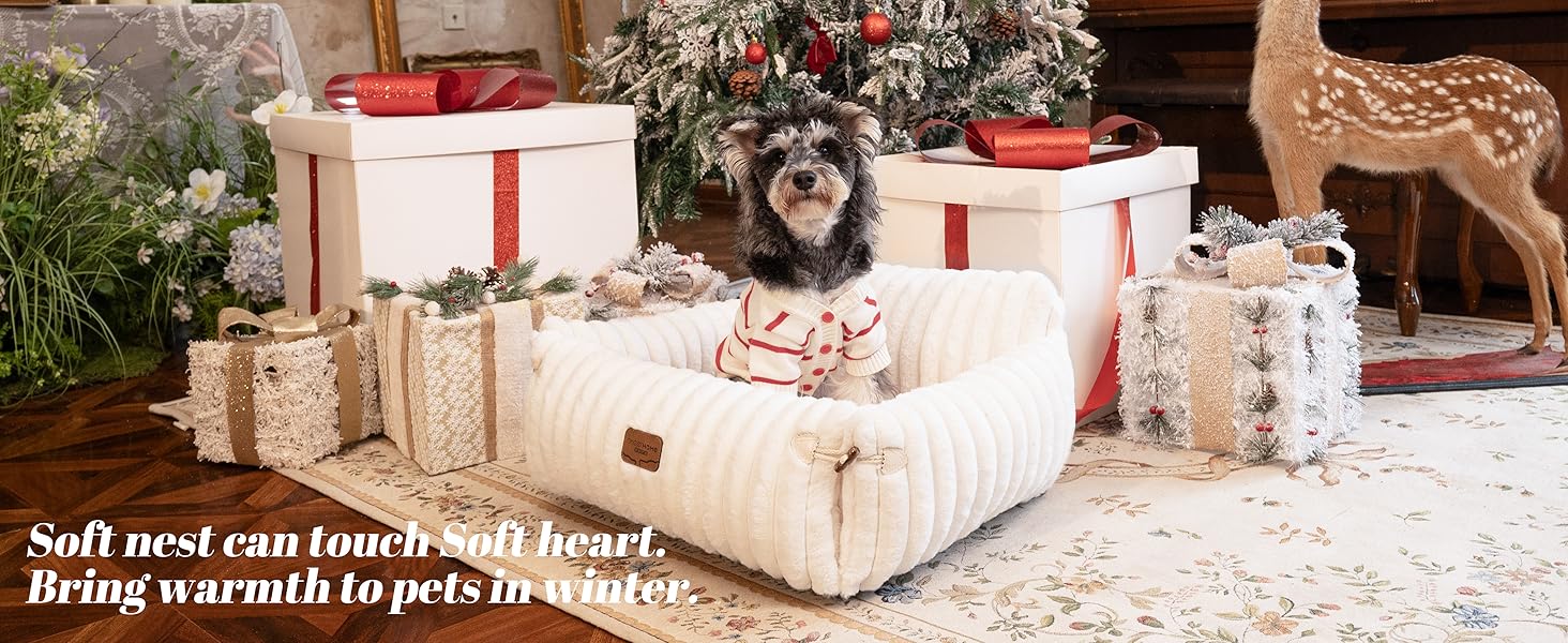 М'яке лежанка для котів та собак CheerPals – 63 x 55–66 см, знімний, миючий чохол, антиковзаюча підставка