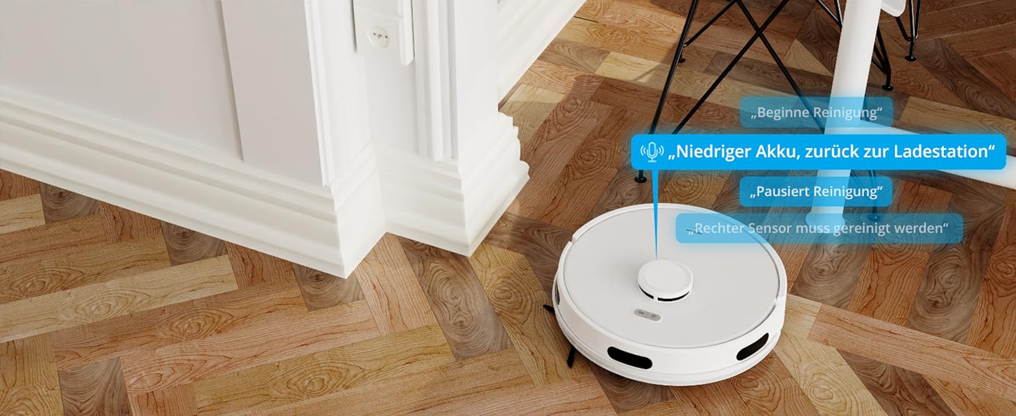 Робот-пилосос MEDION X10 SW з лазерною навігацією та функцією миття, 2700Pa, 2-в-1, створення карт, зони заборони, для кількох поверхів