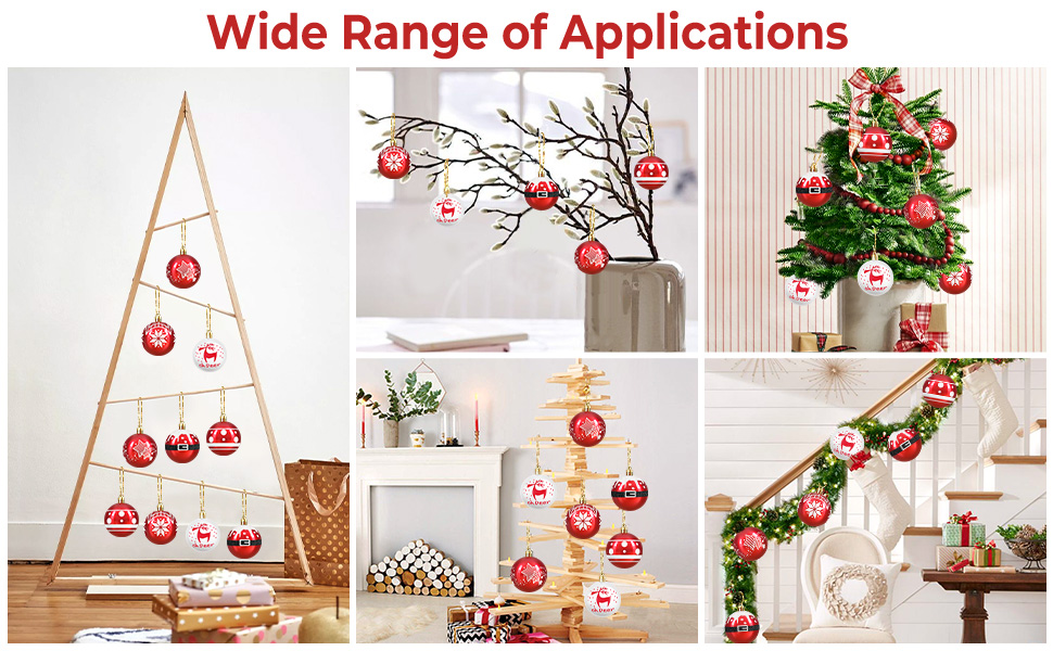 Набір прикрас на ялинку: 30 пластикових кулі діаметром 6 см (червоні та білі)