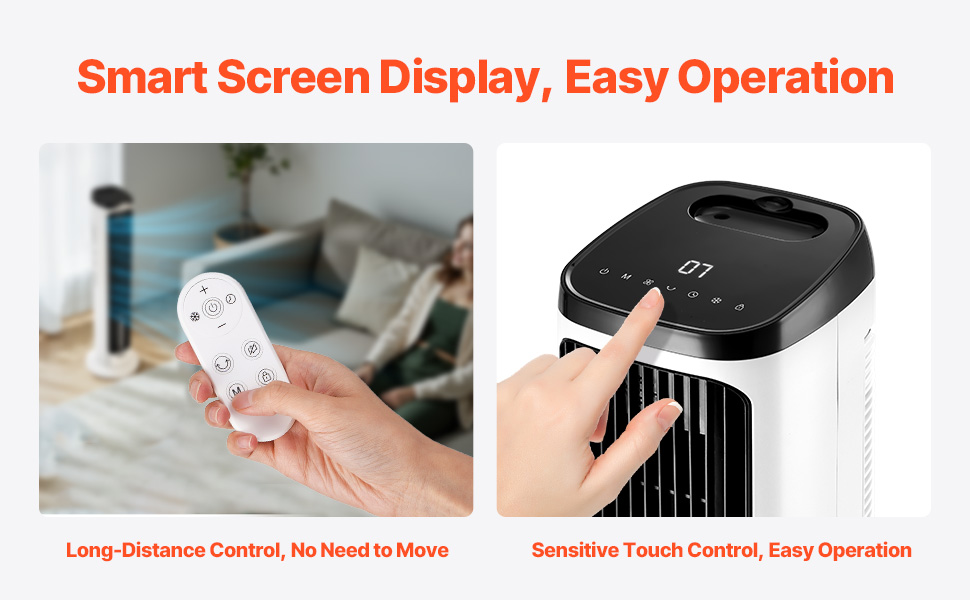 Турбовентилятор VEVOR: 7,1 м/с, тихий, з осциляцією 70°, 9 режимів, 4 моди, таймер 24 год, пульт, для дому, офісу, спальні