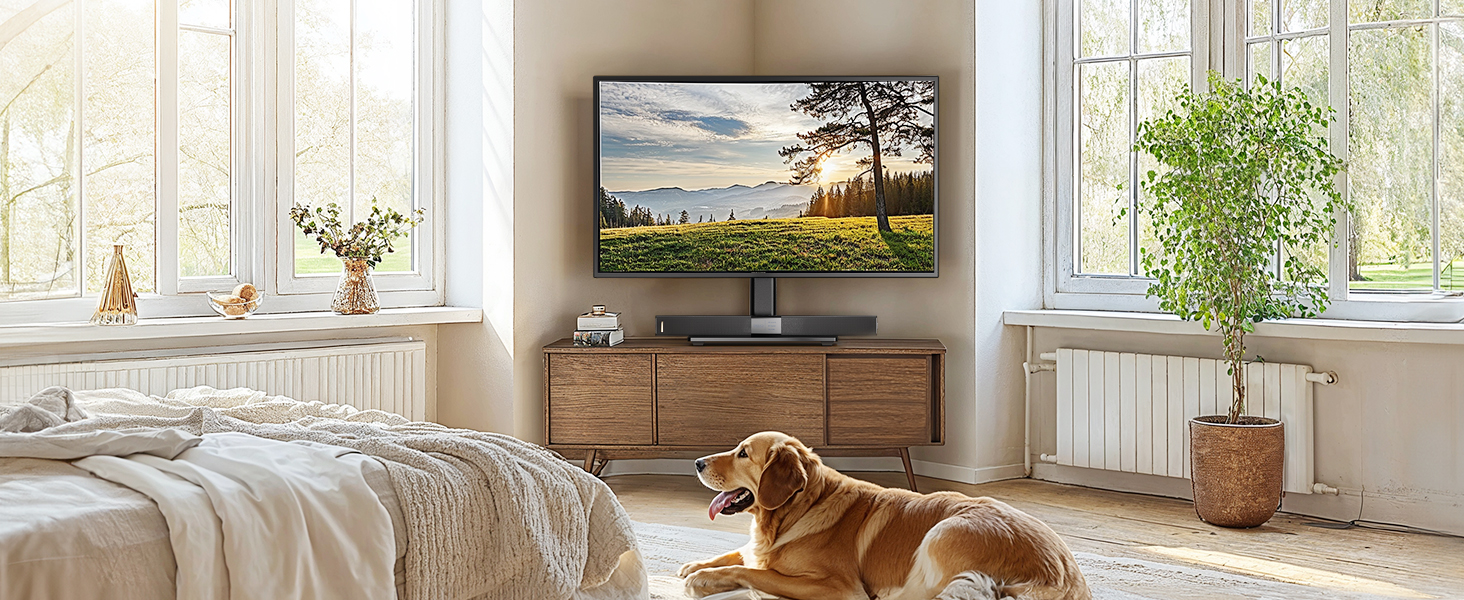 Підставка для телевізора Perlegear - універсальна, 32-60 дюймів, OLED, LCD, LED, VESA 400x400, до 40 кг, регульована висота