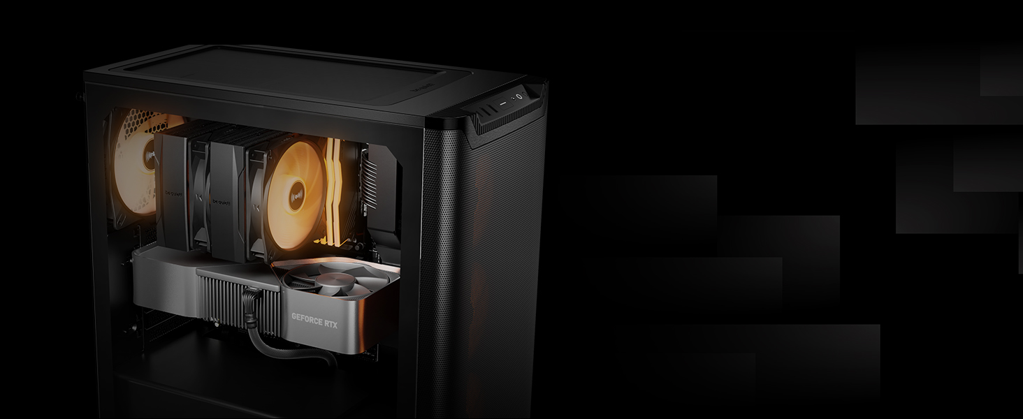 Корпус для ПК be quiet! Pure Base 501 LX (чорний) з 2 вентиляторами Pure Wings 3 140mm PWM, USB 3.2 Gen 2 Type-C, підтримкою вертикальної установки відеокарти