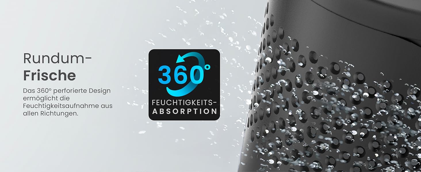 Зволожувач повітря Pro Breeze Osmo – тихий, з можливістю поповнення – для дому, спальні, шафи, авто – міні-зволожувач без живлення – таблетка 700g (до 100 днів) чорний