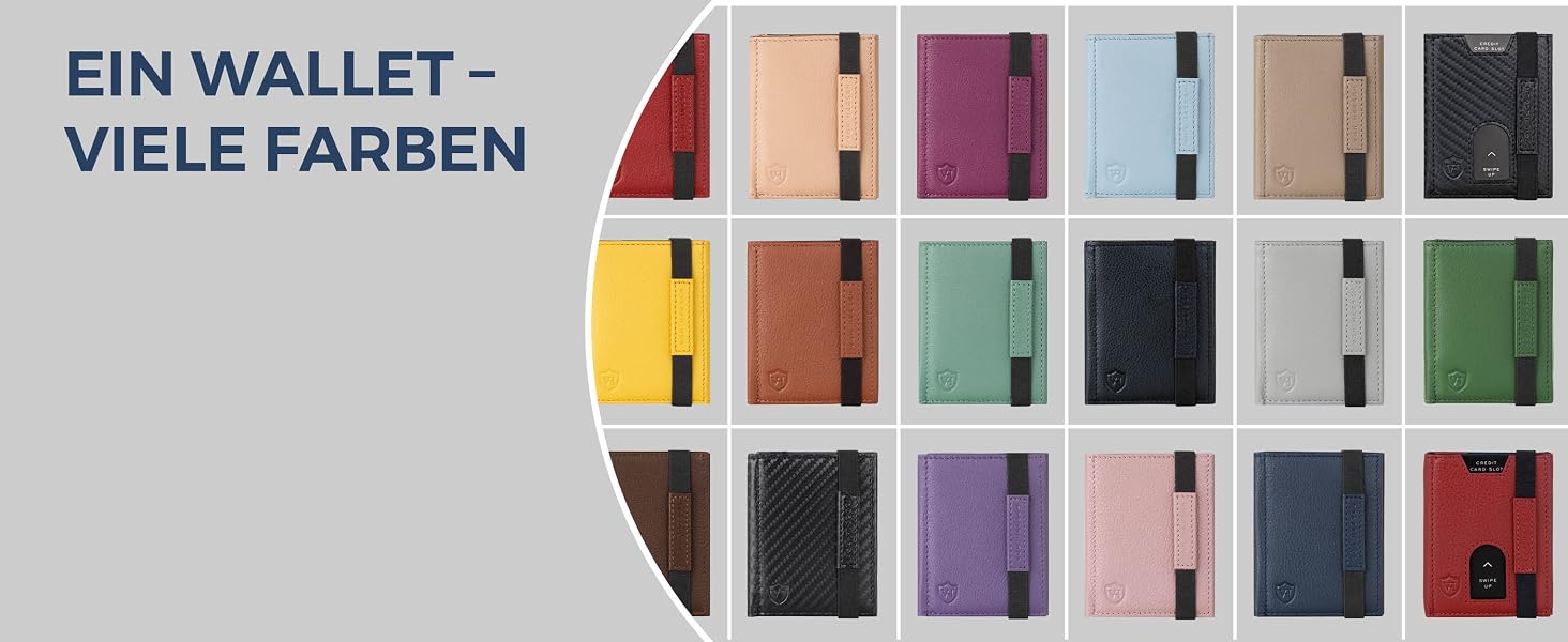 Шкіряний тонкий гаманець VON HEESEN з RFID захистом — компактний картхолдер та портмоне для чоловіків та жінок, чорний (без монетниці)
