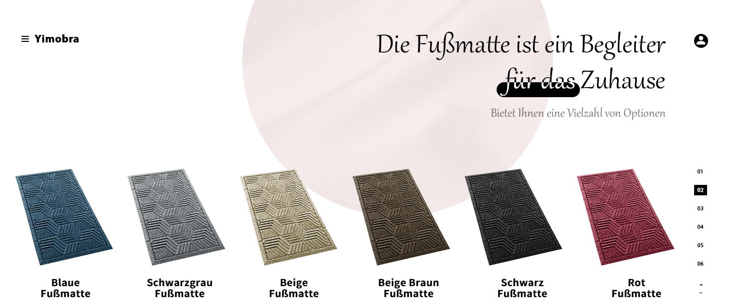 Килимок для дому та вулиці Yimobra - антиковзаючий, миючий, вологостійкий, 75 x 43 см, чорно-сірий