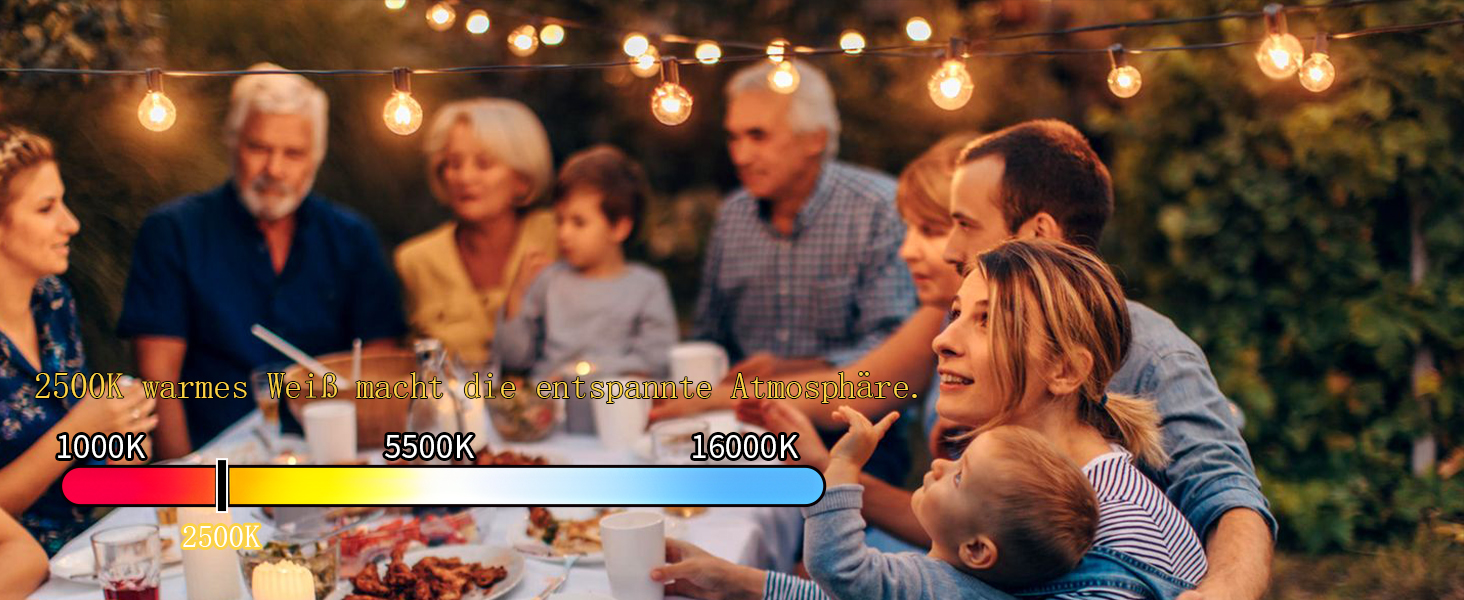 LED гірлянда Yuusei для декору: 100+4 лампочки, тепле світло, IP45, 45м (2x30м), для саду, балкону, вечірки