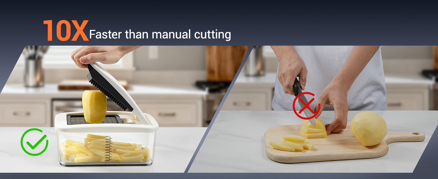 Нарізчик овочів Sopito з 6 лезами, 2 л контейнер, захист рук та рукавички, овочева спіраль, овочевий чіпер