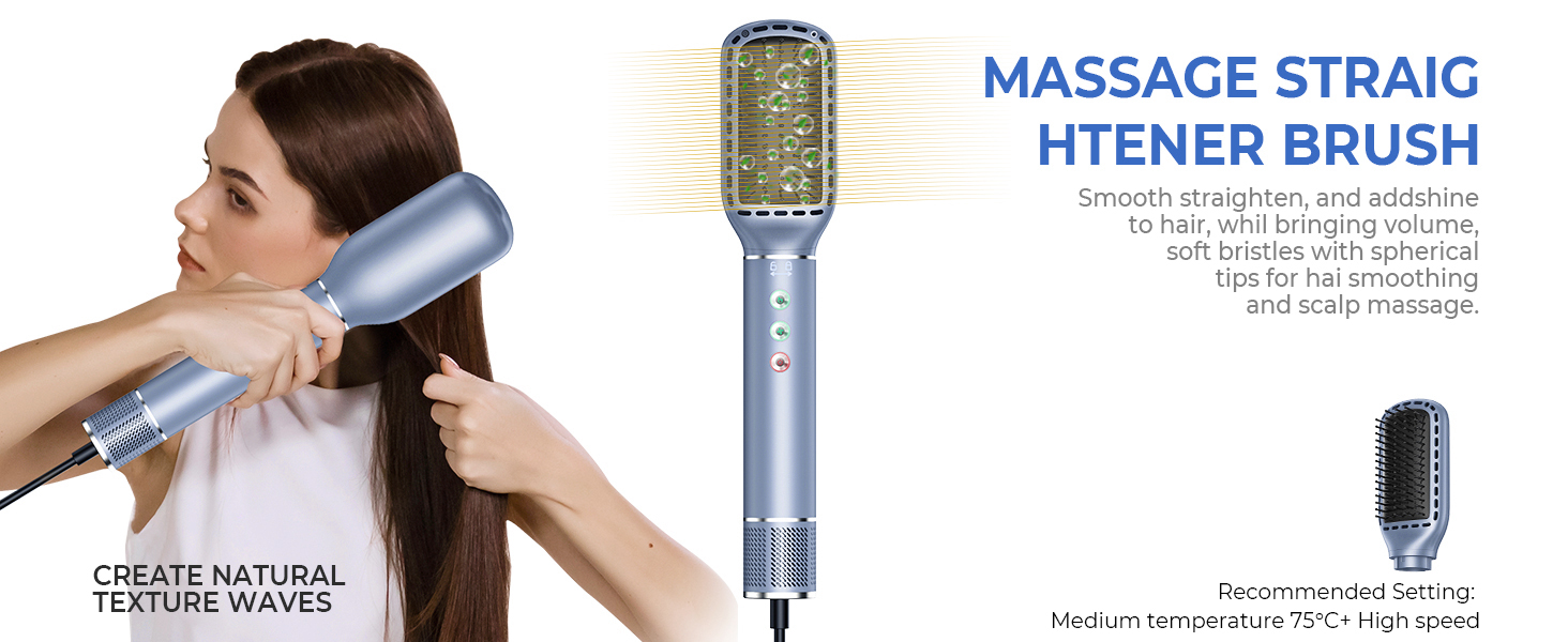 Airstyler 5 в 1: Фен, плойка, щітка, стайлер для волосся з іонною технологією 110000 U/Min, сірий