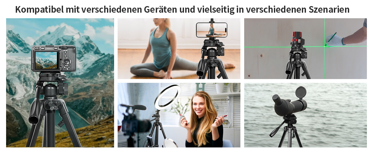 Штатив для камери SIRUI 154 см, алюмінієвий трипод з кріпленням для телефону, максимальне навантаження 5 кг