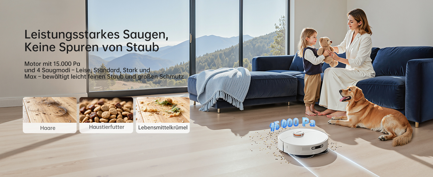 Робот-пилосос JONR T5 Pro Gen 2 з функцією миття, 15000Pa, сушка гарячим повітрям, антизаплутування, LiDAR-навігація, док-станція